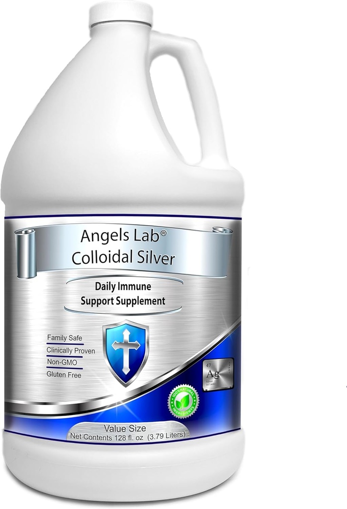 Colloïdal Argent Immune Support 10 PPM Nano Liquide (128 fl oz)