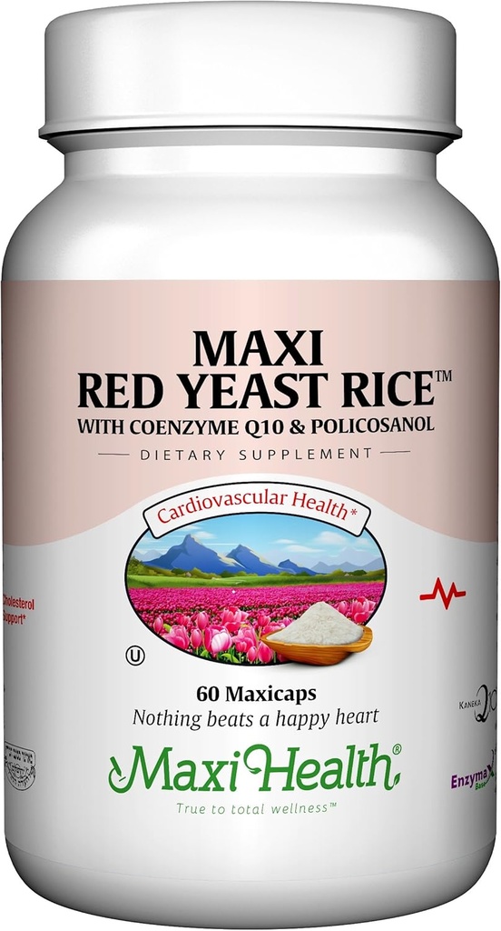 Maxi Health, Maxi Red Gist Rice Complex (600 Mg), 60 capsules
