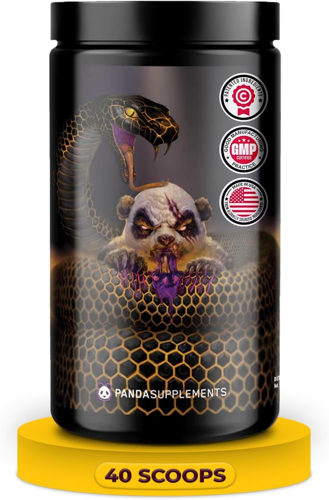 Undergound Bio Labs: Panda Supps Pandamic, Extreme Pre Workout forמקסימום Performance, Pump, and Focus (Grape Bubblegum)