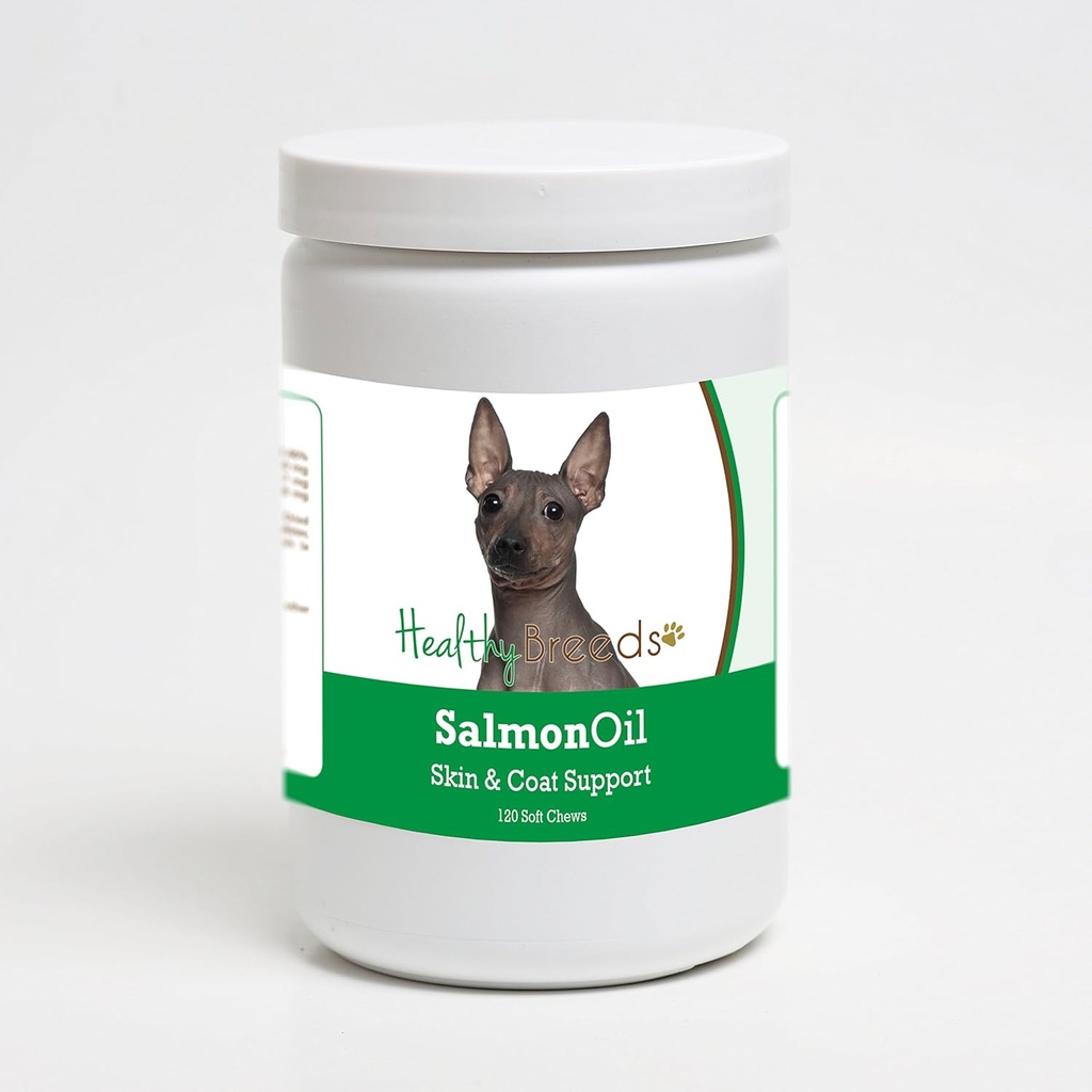Zdravé plemeno Americký bez vlasov Terrier Salmon Oil Soft Chews 120 Gróf