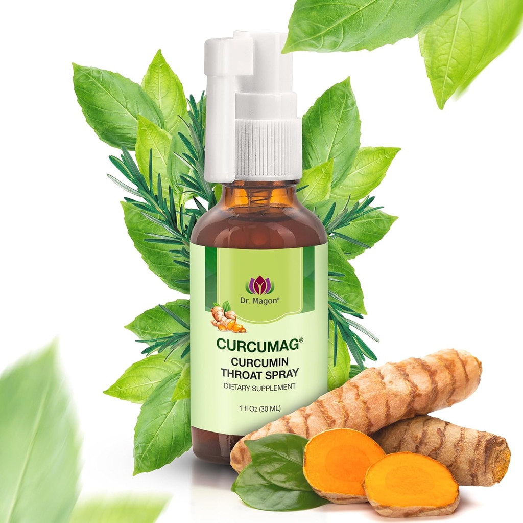 Naravne kurkumin grlo pršilo dr Magon, grlo mirno, pomirjujoče grlo Spray, Imunska podpora, ekstra moč UC3 Clear Curcuma Longa Suhi ekstrakt, 1 Fluid Oz