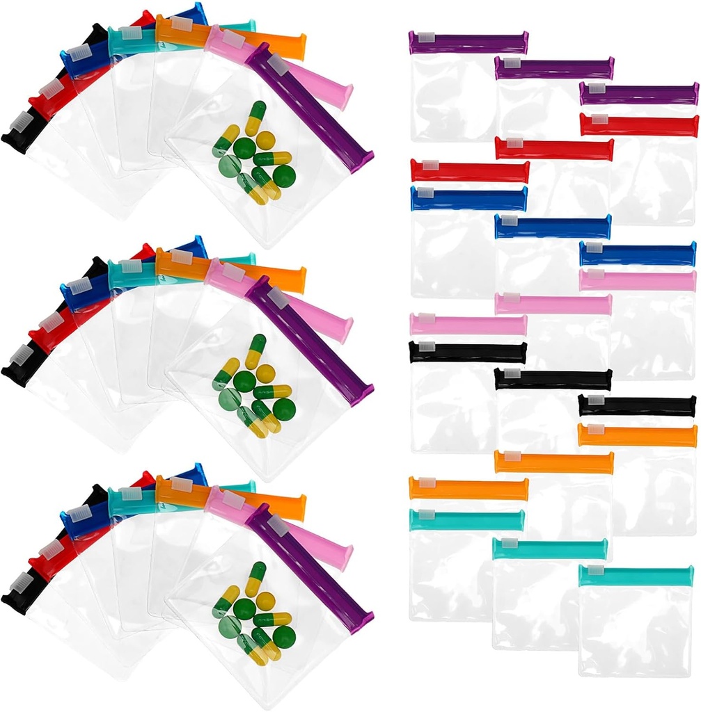 21 PCS Pill Pouch kotid Zippered korduvkasutatavad selge meditsiin Pill Korraldaja kott värviline reisi kaasaskantav pits Mini pillide ladustamise kotid konteinerid 7 päeva päevas reisi täiendada tarvikud