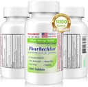 Ulai 4 Hour Allergy Relief 1000 Ct [Made in USA] | Itchy, Watery Eyes, Runny Nose, Sneezing, Sinus Relief | Chlorpheniramine Maleate 4 mg | Antihistamine Allergy Medicine Pharbechlor (1 Bottle)