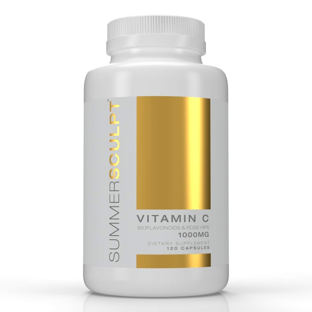 Vitamin C 1000 mg Daily Immune Support with Rose HIPS & Citrus Bioflavonoids Healthy Skin & Joints Buffered Non-GMO Non Acidic, 120 Capsules