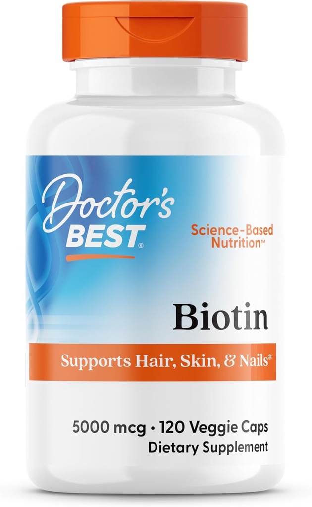 Legens beste biotin støtter hår, hud, negler, økt energi, nervesystem, ikke-GMO, Vegan, Glutenfri, 120 count