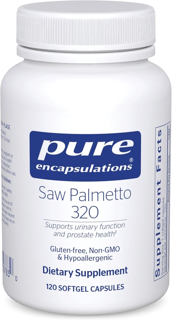 Pure Encapsulations Saw Palmetto 320 - Gatty Acids & Alte Nutrients esentiale pentru a sprijini metabolismul si functia urinara - cu extract de Palmetto ferastrau - 120 Softgel Capsule