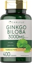 Carlyle Ginkgo Biloba 3000mg , 400 comprimés , Supplément à base de plantes sans gluten