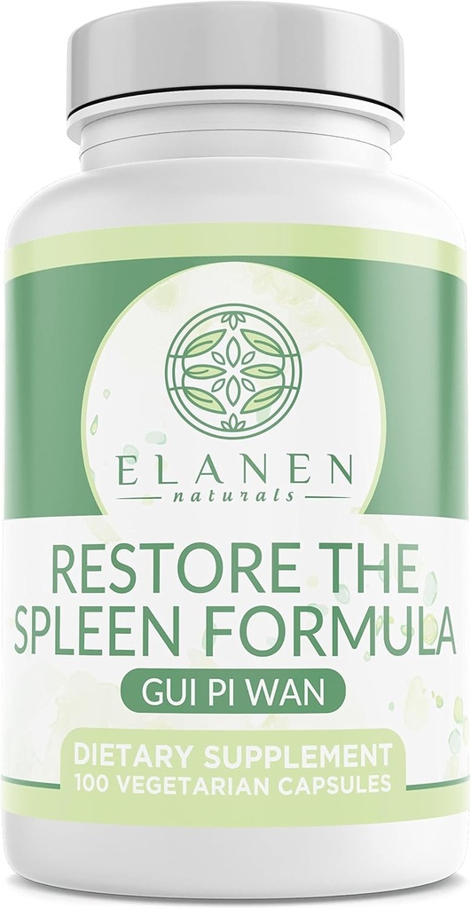 Elanen Naturals GUI Pi Wan, 3rd Party Tested, GUI Pi Tang, Restore The Spleen Formula to Nourish The Heart, Spleen 및 Mind, 100 야채 캡슐