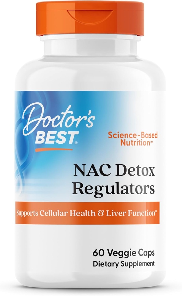 Médicos mellor reguladores NAC Detox, soporta a función de saúde celular e fígado, non-GMO, Gluten Free, Soy Free, Vegetarian 60 Veggie Caps
