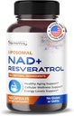 Liposmal NAD+ 600mg với Resveratrol 200mg cho năng lượng tế bào và sức khỏe hội tụ – 180 Capsules – Vegan, Non-GMO, USA made