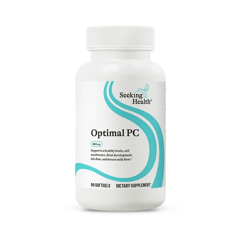 Seeking Health Optimal PC - Support Brain & Liver Health with Choline - Energy Support Supplement with Sunflower Lecithin - 800 mcg, 90 Softgels