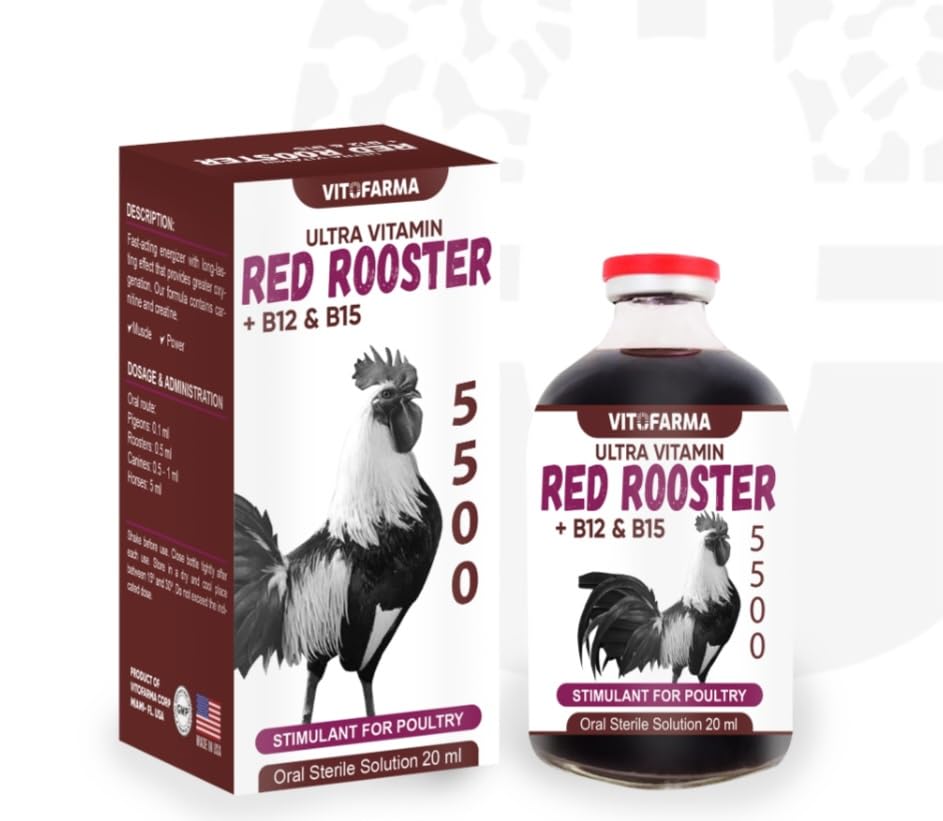 B12 5500 20ml Restorative Muscle Mass Optimal Weight Training Support Booster for Rooster - Suplemento para Gallos b12 20 ml (20 ml)