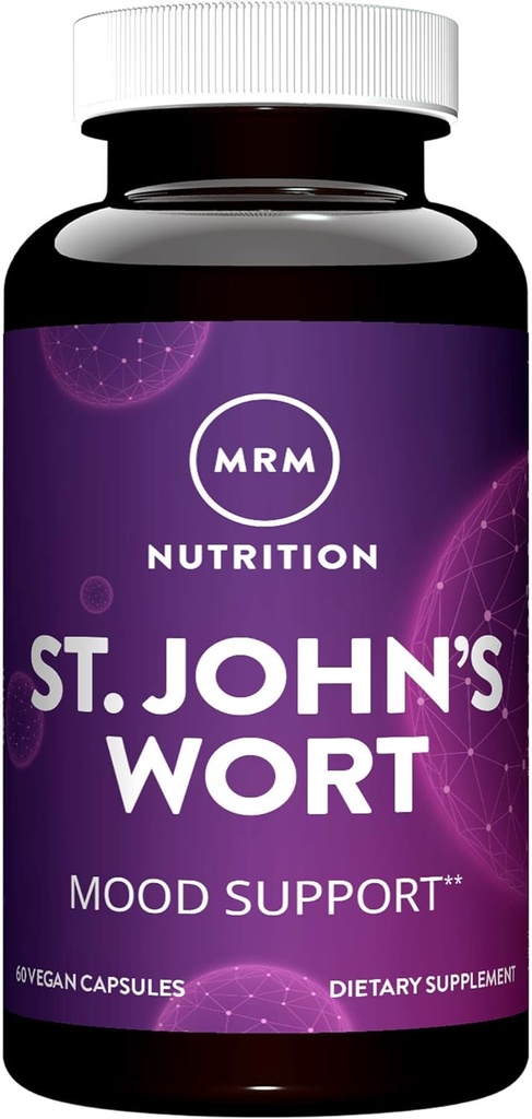 MRM Nutrition St. John 1999- 2001 Wort 450 0. 450% Hipericin 450mg Mouged + Bé- Being support Guten-Free + Vegan  kdesdk 60 Capules