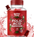Foolhape Gummies 400mcg - Essential Prenatal & Rasedus Gummy naistele, emadele ja beebile olla - 60 Vaarika maitsestatud Folate Gummy vitamiinid - valmistatud USAs