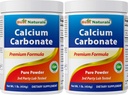 2 Pack - Best Naturals Calcium Carbonate אבקת 1 פאונד (כולל 2 פאונד)