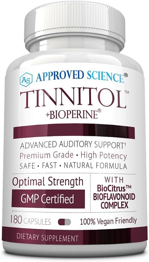 Genehmigte Wissenschaft Tinnitol - Tinnitus Support Supplement - Ease Ringing in The Ears - Boost Inner Ear Health - 1 Flasche - 3 Monate Versorgung - Made in USA
