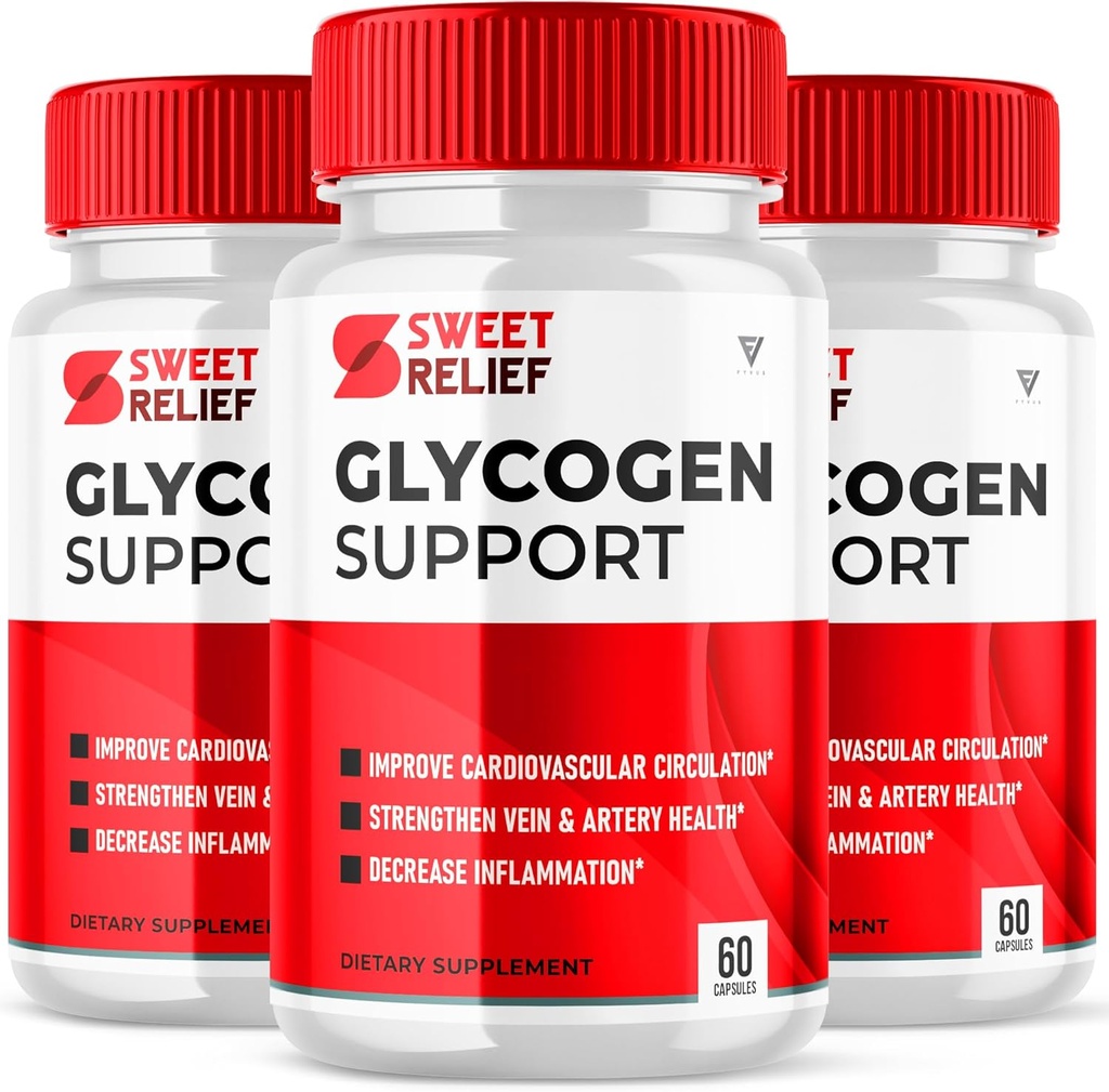 (3 Pack) Hỗ trợ cứu trợ cho Glycogen để làm sạch máu Vessel Releaf, Sweetrelief Glycogen hỗ trợ Capsules, Glucogen O Neil Glyco làm sạch các máy lọc máu (180 Capsules)