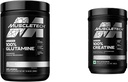 肌肉Tech Creatine 单水合物 Powder 白金纯微晶体回收 + 构建器和粉末 100% 纯 L Glutamine 粉末