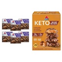 Atkins Pecan Caramel & Caramel Almond Clusters, 60 & 20 Count, High Fiber, Low Sugar, Low Carb