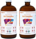 LIQUIDHEALTH Mega Energy Metilated B-Complex, Yetişkin Sıvı Vitamin Supplement - Enerjiyi artırmak, Stres ve Fatigue, Immune Support, Heart & Gut Health - Made in USA, Vegan, Sugar-Free (2 Pack)