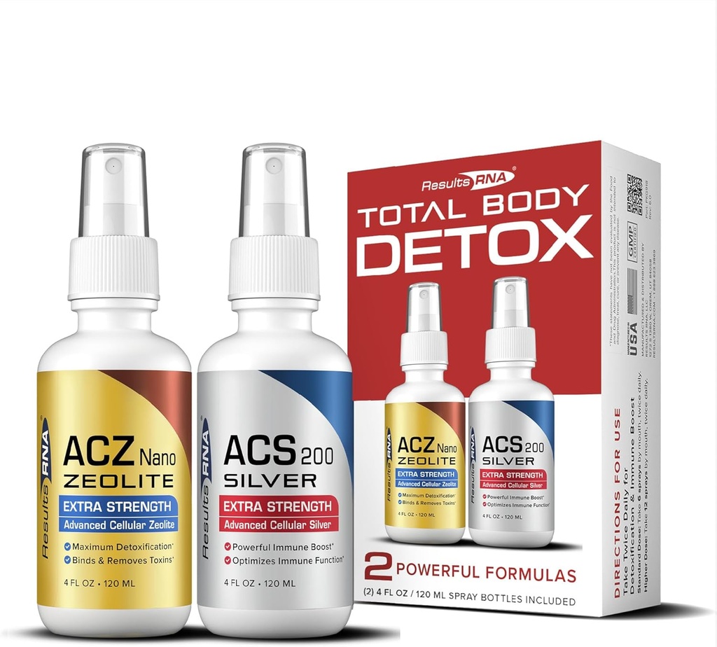 Resultados RNA – Total Body Detox Extra Strength System – ACS 200 Silver & ACZ Nano Zeolite ajudam a desintoxicar e aumentar a imunidade (4 oz - 60 dias)
