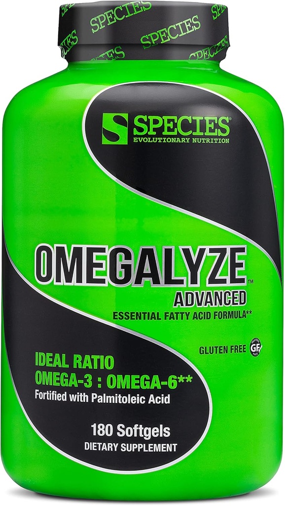Species Nutrition Omegalyze Support Supplements, Essential Fatty Acid Formula, Supplement to Help Maximize Recovery, Omega 3,6 and 7 Formula,180 Capsules