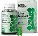 Wild & Organic Liver Support Gummies - Milk Thistle, Voikukka juuriuute maksan Cleanse Detox - 60 Silymarin Milk Thistle Gummies - Vegan, ei-GMO kasviperäisten täydentää.