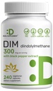 DIM Supplement 300mg with Black Pepper, 240 Vegetarian Caps, 4 Months Supply | 2-in-1 Dim Supplement for Women & Men | Diindolylmethane Plus Black Pepper Extract for Enhanced Absorption*