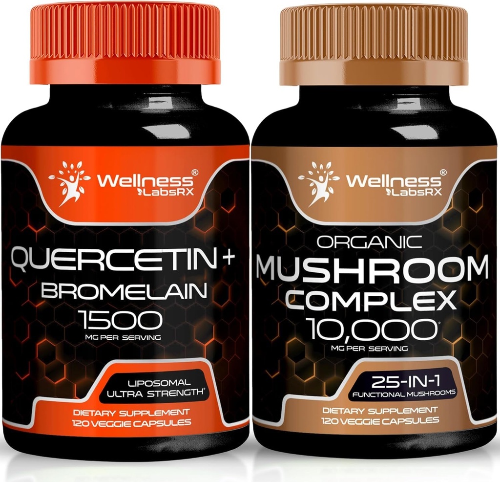WELLNESS LABSRX Quercetin with Bromelain | Mushroom Capsules