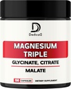 Triple Magnesium Complex 500 mg - 150 kapselia - 100 mg Elementaali Magnesiumyhdiste täydentää magnesium Glycinate, Citraatti & malate - Tuki luun terveys, lihas- ja immuunijärjestelmä