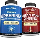 Nutrieven premium Kore Panax Gainsang supplement & Berberine Supplements Buyd: High- Aborpation Berbeerine Complex & real Red Ginsang Bunle for Daily Clarity, Vincity, & Wellness