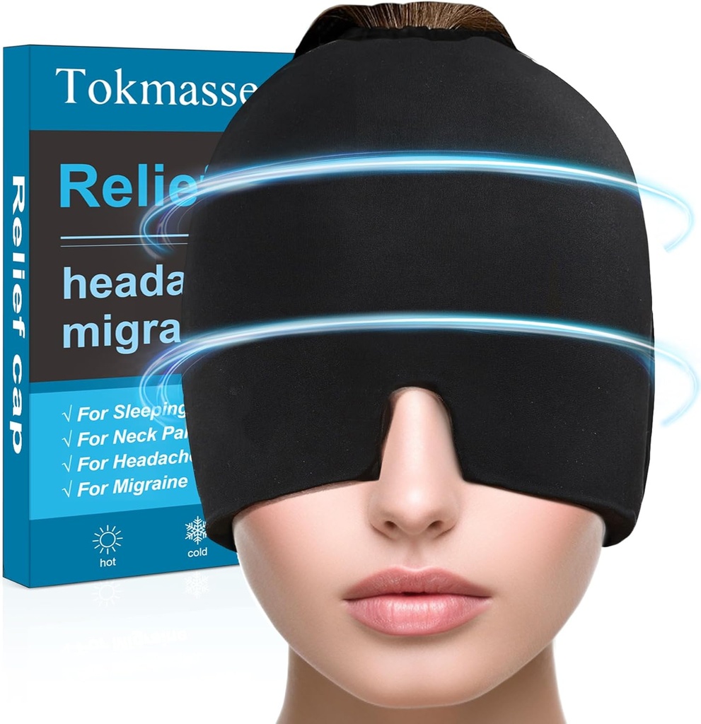 Migraine Relief Cap, is Head Pack Gel, Cold and Heat Therapy, Sinus Eye Patch Headache, Swollen Eyes, Relief of Tension and Pressure