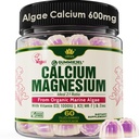 Plant Based Calcium Gummies 600mg with Vitamin D3 K2, Magnesium, Zinc for Bone Strength, Sugar Free Calcium Supplements for Women & Men (Certified Vegan) from Sustainably Organic Red Algae - 60 Counts