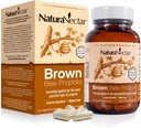 NaturaNectar - Brown Bee Propolis - NSF Contents Certified - Premium Brazilian Propolis - Suplemento sem glúten com flavonoides, FLAV-B e PWE - Naturalmente Fonte através da apicultura ética (60pcs.)