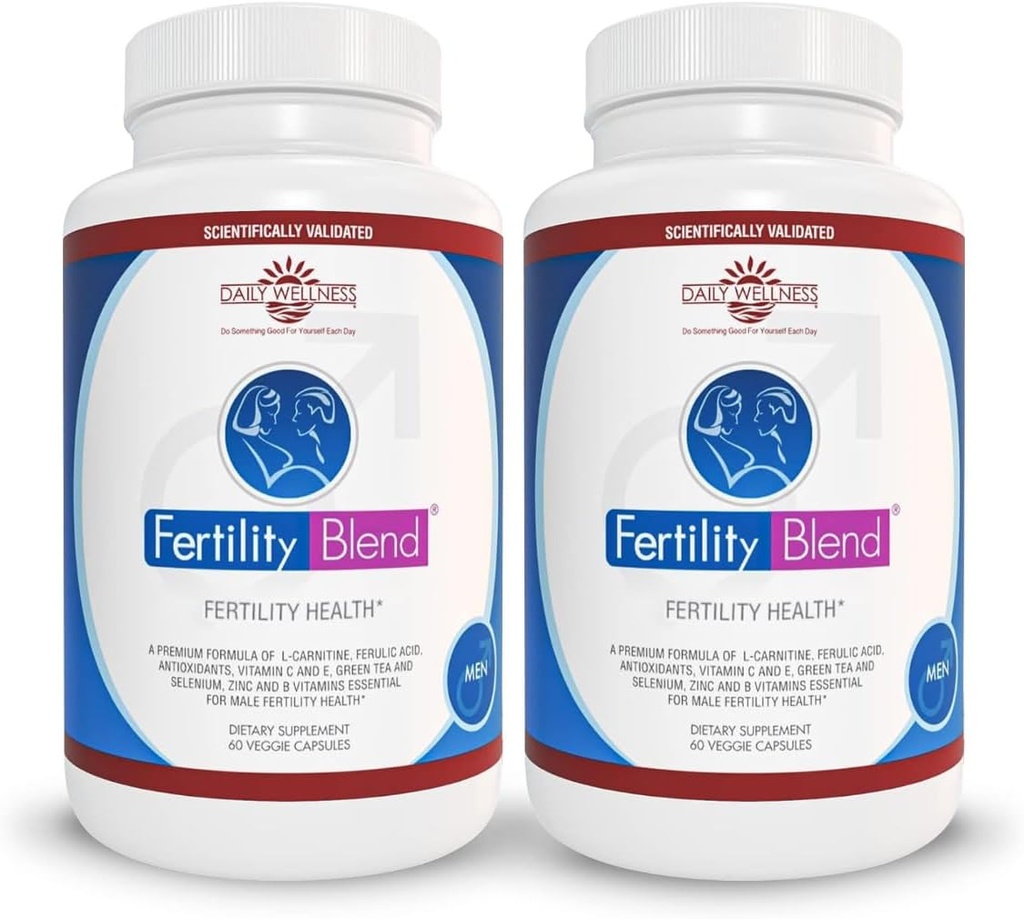 Daily Wellness for Men - Male Fertilitas Suplemen, Pill Vitamin Blend - Pria Count Pre- Conception for-Nya - Suplemen Fertilitas untuk Pria - 60 Kapsul, 2 Pack