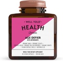 Anti- Senėjimo odos paramos papildas - Well Told Health Age Defier with Organic Amla, Cacao, and Resveratrol from Organic Grapes - Non-GMO + Vegan (60 kapsulių)