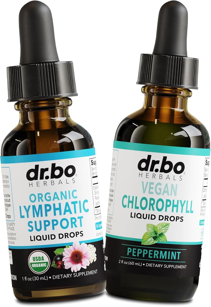 Lymphatic Drainage Supplements & Chlorophyl - Organic Lymphatic Support Liquid Drops Cleanse & Liquid Chlorophyll Drops Odor Cleanse Body Detox - Внутренний дезодорант Detox Drainage