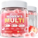 Sugar-Free Women's Multivitamin Gummies - Kvinnor Methylated Multivitamin Fylld Gummies med Omega-3, Enzymes & Antioxidant Blend för att stödja övergripande hälsa, immunitet, hår, naglar och hudhälsa - 60 ct