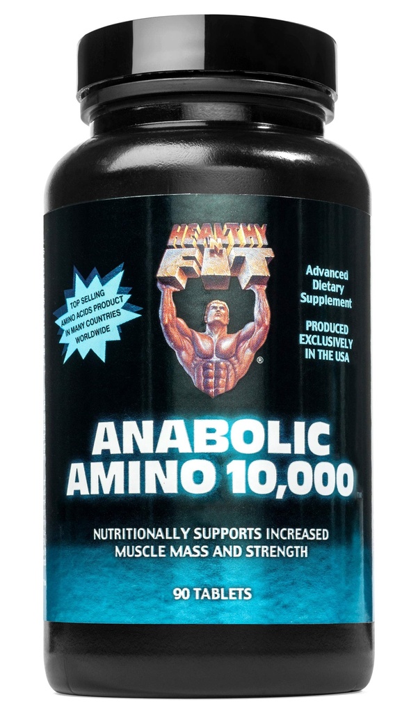 Healthy 'N Fit Amino 10,000 90 Tablets, EAA & BCAA - 10,000 MGS Amino Acids per Serving