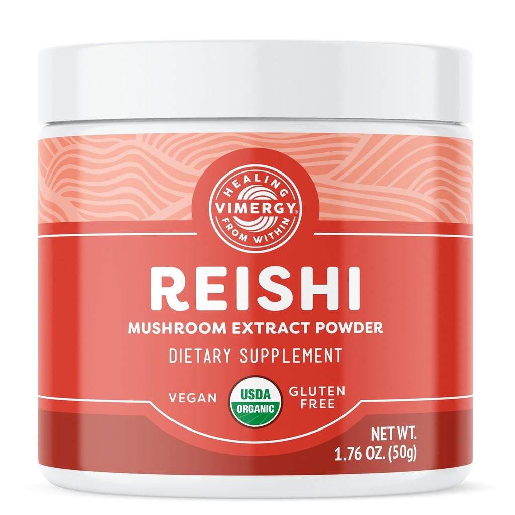 Vimergy Reishi Powder – Superfood Cellular Support* – Benefits Immune Health* – USDA Certified Organic, Vegan, Paleo-Friendly, Gluten-Free – 33 Servings