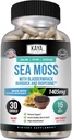 Kaya Naturals Sea Moss - Supliment de mobilitate pentru bărbaţi şi femei - cu Brodock Root, Irish Moss, Bladderwrack şi BioPerine - pentru Mobilitate Sănătate şi Immune Boost, 30 Conte
