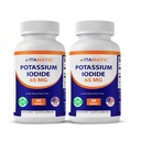 Vitamatic Potassium Iodide 65 mg per Serving - 60 Tablets - Thyroid Support - KI Pills (60 Count (Pack of 2))