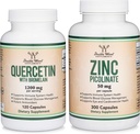 Double Wood Supplements Quercetin və oksigen Paket - Support Immune System Health (120 Count Quercetin və 300 Count sink)