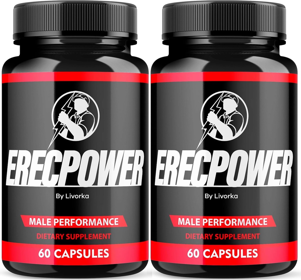 LIVORKA Erecpower Multivitamin Male Performance Capsules for Mens Health, Advanced Formula - 120 Capsules (2 Mes de Suministro) - Pack de 2