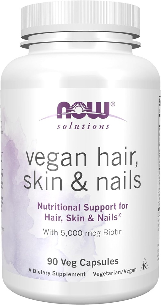 İndi Food Solutions, Vegan Saç, Skin & Nails, 5000 mcg Biotin, 90 Veg Capsules ilə Nutritional Support