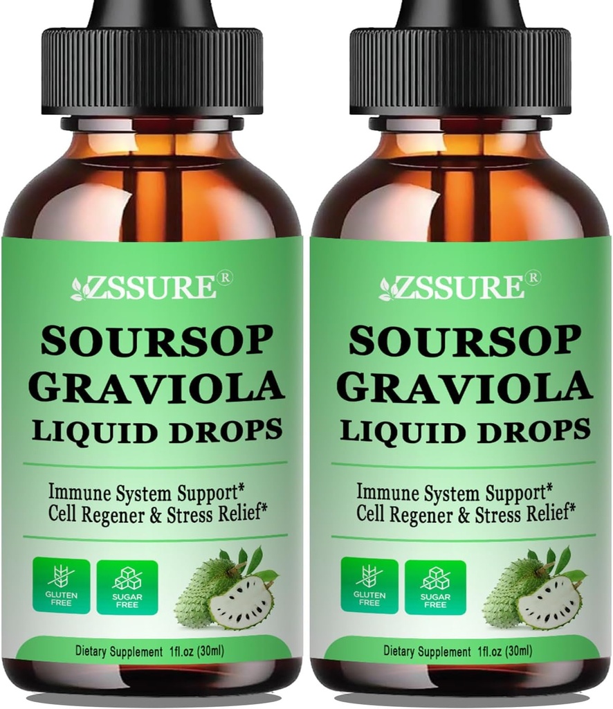 (grans) Souursop Graviola Lafquid Deixada l' Edaviu Soursop Bitters Liquid w/ mar, Viminata C per donar suport a la cel· la & Regeneració, Imunity, Liver, Zzuz i Antioxiding, L' aviació