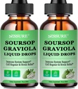 (2 Pack) Soursop Graviola Leaf Liquid Drop → Soursop Bitters Liquid w/ Sea Moss, Vitamin C & Cinnamon 用于细胞支持和再生,豁免,活体,Zzz & 抗氧化剂 → 高吸收 Vegan