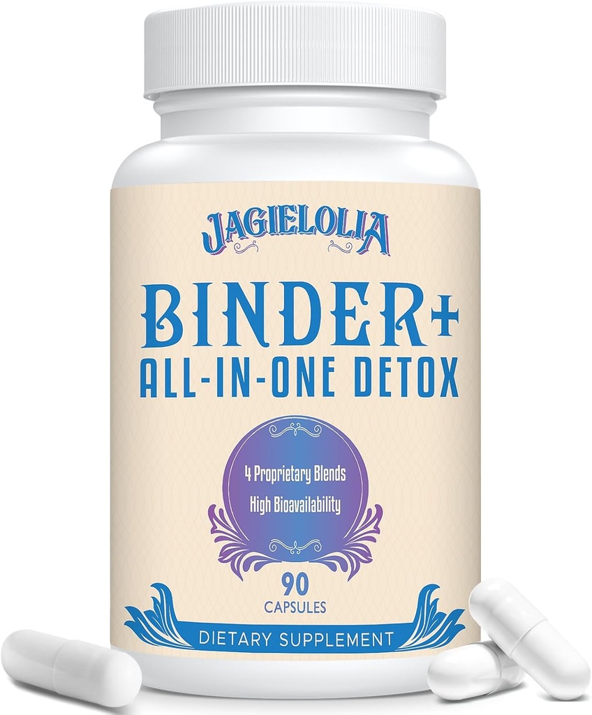 All-in-One Detox Binder Supliment 1500 MG - Biodisponibilitatea mare, Ficat Gut Detoxifiere curata cu Charcoal activat, Zeolit & Bentonite Clay pentru Toxine, Ficat, Digestive, 90 Vegan Capsule
