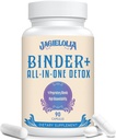 All-in-One Detox Binder Supplement 1500 MG - Висока біодоступність, Liver Gut Detox Cleanse з активованим вугіллям, Zeolite & Bentonite Clay для токсинів, печінки, травлення, 90 Vegan капсули