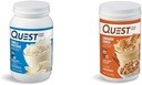 Quest Nutrition Vanilla Milkshake Protein Powder, 24g of Protein, 1g of Sugar, Low Carb, Gluten Free, 3 Pound, 43 servings & Cinnamon Crunch Protein Powder, 20g Protein, 2g Net Carb, 1g Sugar